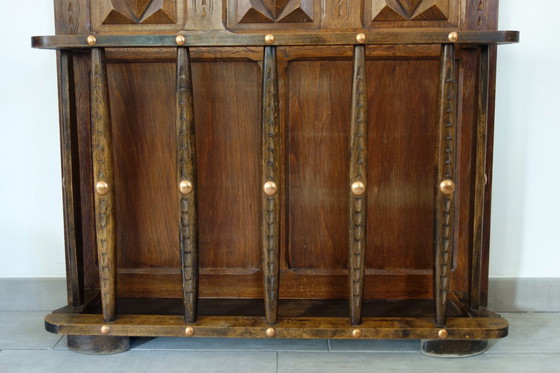 Image 1 of Appendiabiti da guardaroba in legno intagliato arte popolare Francia