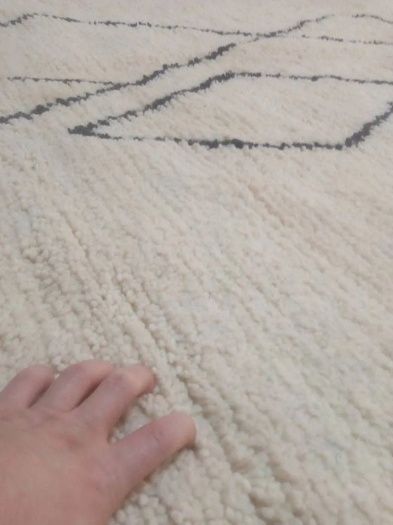 Handwoven Moroccan rug - Berber design - handmade in wool - 252 x 146 cm – Rugs & carpets, Cotton (photo 4 of 10)
