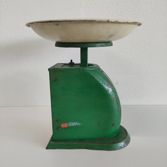 Vintage Effem Karat Keukenweegschaal – Groen Metaal – Jaren '40/'50 – Keukenaccessoires, Metal (photo 5 of 10)