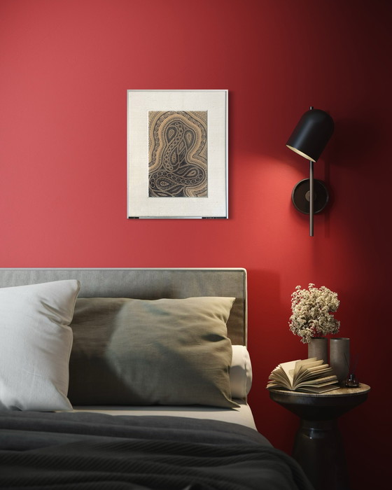 Image 1 of Nicole Vaysse - Art Brut circa 1970 - Tinta china - enmarcado