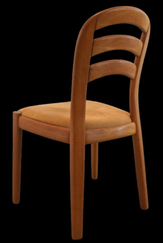 Image 1 of Set 4 Glostrup eetkamerstoelen stoelen massief teak Deens vintage