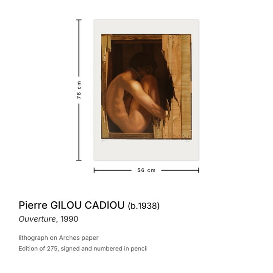 Pierre Gilou Cadiou Signed Lithograph Ouverture 1990 – Lithographs & prints, Paper (photo 3 of 5)