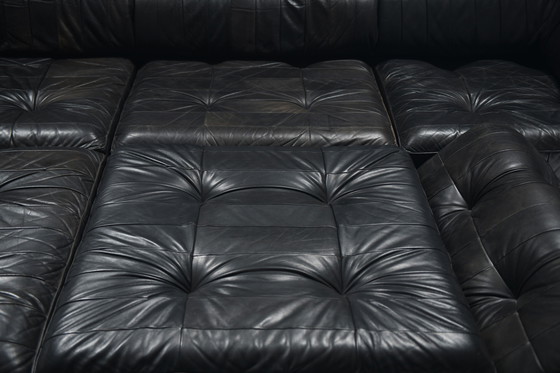 Image 1 of Stunning Vintage DS-88 Sofa in Black Leather by Team De Sede for De Sede Swiss