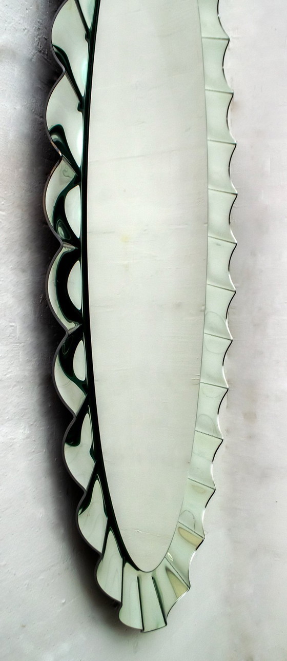 Image 1 of Grootschalige wandspiegel op spiegel in de stijl van Fontana Arte