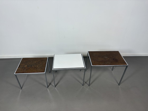 Image 1 of Set of 3 Sidetables Reversable top by Cees Braakman for pastoe jaren’60