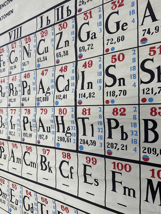 Image 1 of Vintage XL Schoolkaart ‘Periodiek Systeem van de Elementen’ - 1966