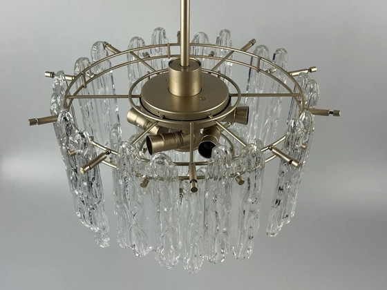 Image 1 of 60s 70s plafondlamp kroonluchter Kinkeldey Duitsland Space Age glas ontwerp