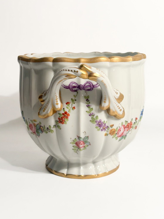 Vase cache-pot en porcelaine parisienne des années 1950 (photo 5 of 7)