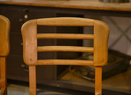 Set of 6 Pierre Cruège chairs from the 1950s. – Dining chairs, Wood, Mid Century Modern (photo 10 of 14)