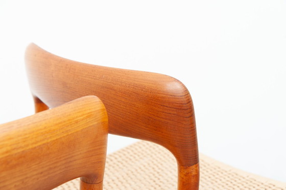 Image 1 of 6x dining chairs model 75 made of teak by Niels Otto Møller for J. L. Møller Møbelfabrik (1950s)