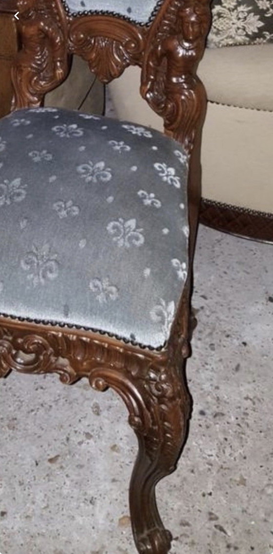 6 chaises de salle à manger baroques – Textile, Wood (photo 5 of 6)
