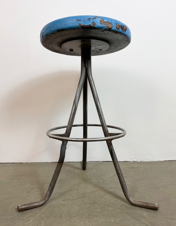 Image 1 of Grey Industrial Workshop Stool, 1960s