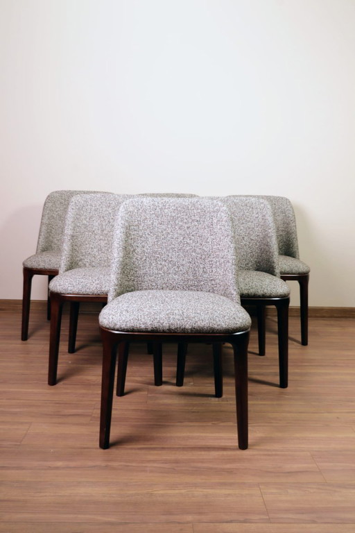 Ensemble de 6 chaises de salle à manger scandinaves, granola et sucre brun