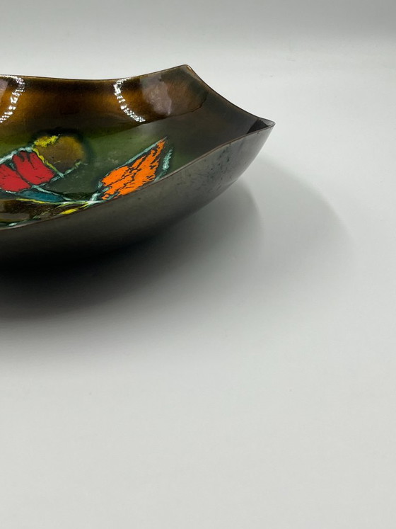 Large Laurana copper art bowl by Bastianelli, Decorative Objects, Green, Mid Century Modern (photo 6 of 13)