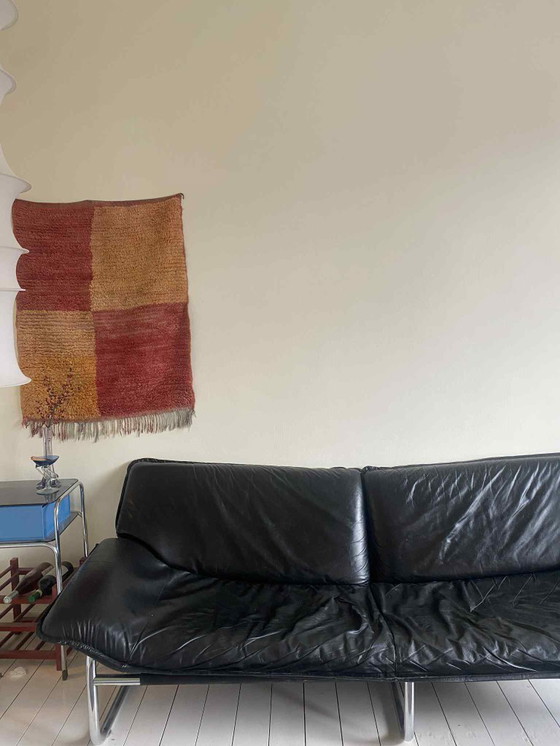 Image 1 of Divano in pelle nera della metà del secolo di Johan Bertil Häggstorm per IKEA 1980 Svezia