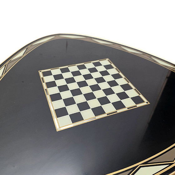 Vintage Mid-Century Chess Side Table, 50s/60s, Wood, Multi Color (photo 5 of 5)