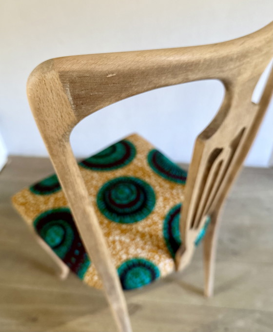 Image 1 of Art Deco ontmoet Afrikaanse Print Stoel