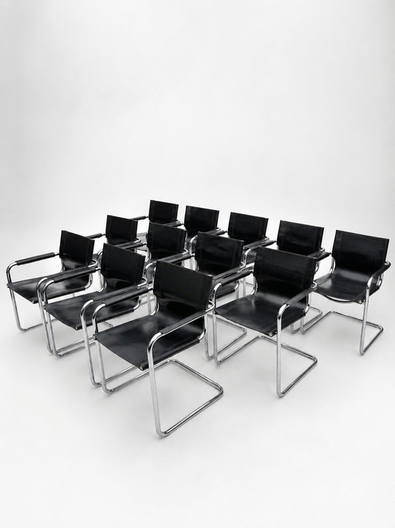 Set di cantilever originali Phasem S34 – Fasem, Sedie da pranzo, Leather, Metal (photo 5 of 6)
