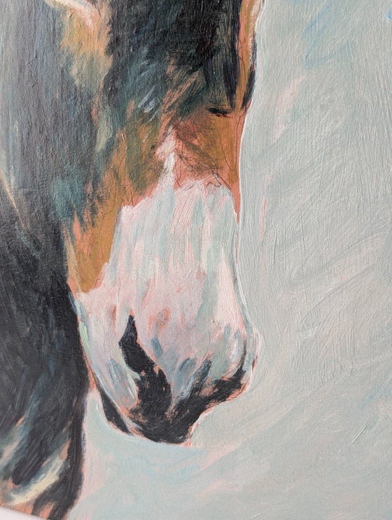 Image 1 of Portrait d'un âne, huile sur panneau, XXe siècle