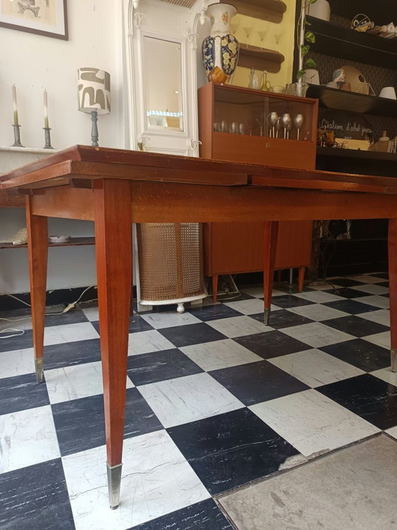 Table de salon mid-century vintage pieds compas – Tables de salle à manger, Bois (photo 9 of 14)