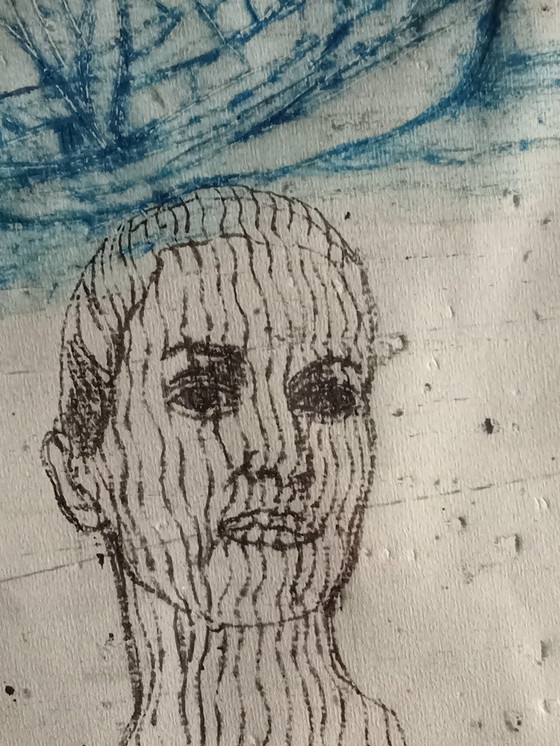 Image 1 of Gravure signée à la main. Le vent dans les voiles sur le chemin du retour