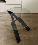 Tavolino laterale in vetro elegante uccello