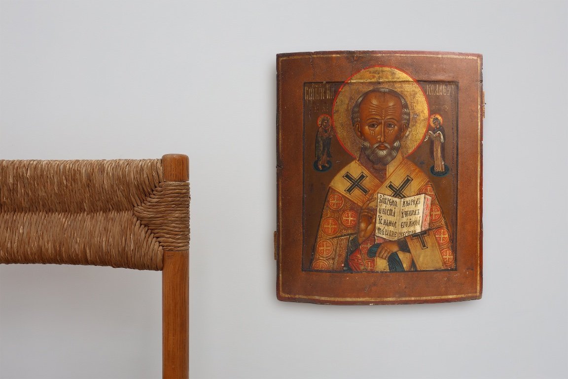 19th Century Religious Russian Icon of Saint Nicholas the