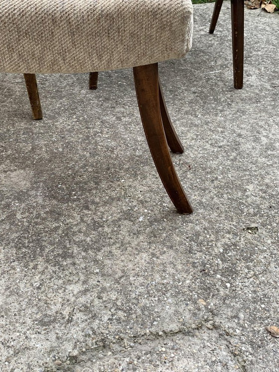 Art Deco Side Chairs and Stool, 1940s, Set of 3 – Armchairs (photo 2 of 7)