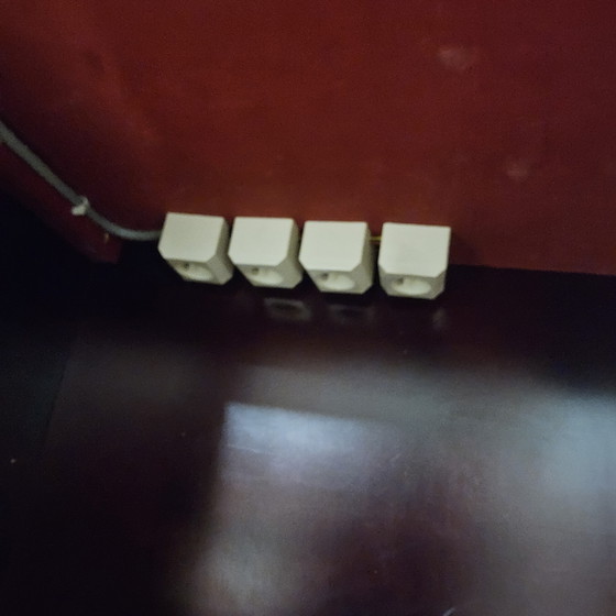 Image 1 of Vintage Chinese cabinet birds & flowers, red & gold (bohemian) Asian cabinet