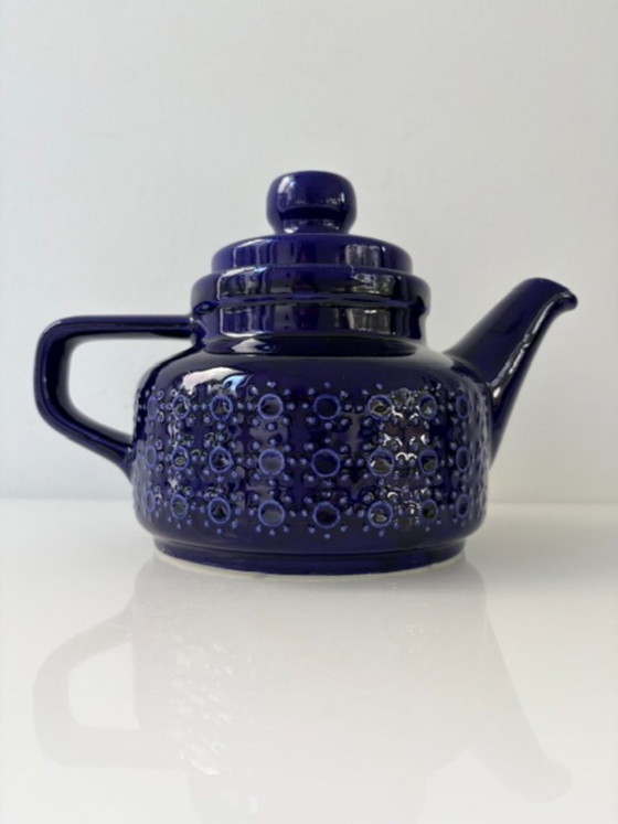 Vintage Keramieken Theepot Kobaltblauw Fat Lava 1,2L – Servies, Ceramic (photo 5 of 14)