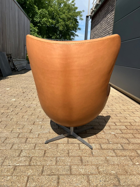 Image 1 of Exclusive early Fritz Hansen Egg Chair from 07–‘63 in Cognac Camel vintage leather in MINT CONDITION!!