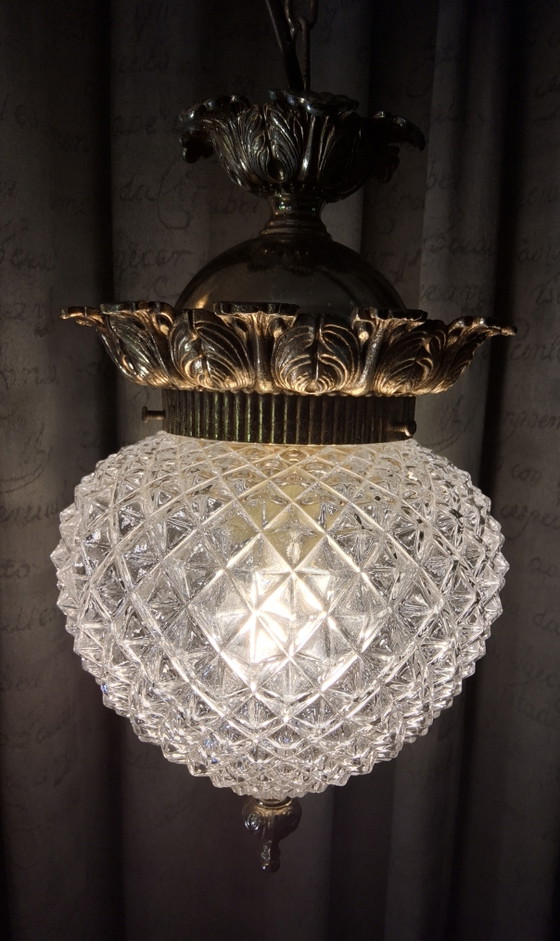 Suspension ananas style Hollywood Regency par Massive J 60/70 – Glass, Metal (photo 9 of 12)