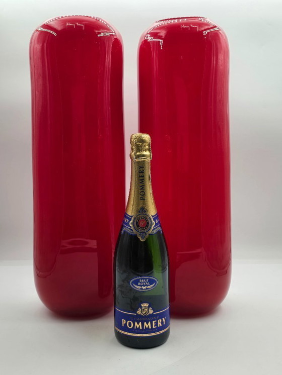 Image 1 of Henry Dean, jarrones de diseño XL en rojo brillante, firmados