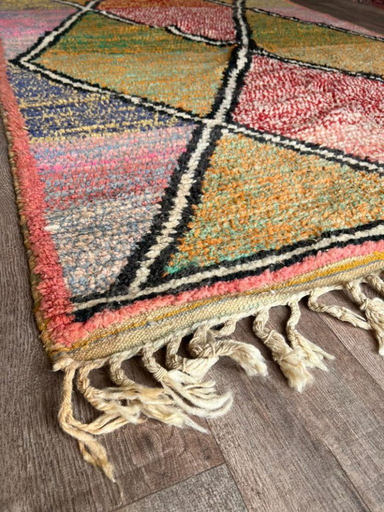 Image 1 of Mehrfarbige Berber-Tapis aus Leinen, 250 cm x 150 cm