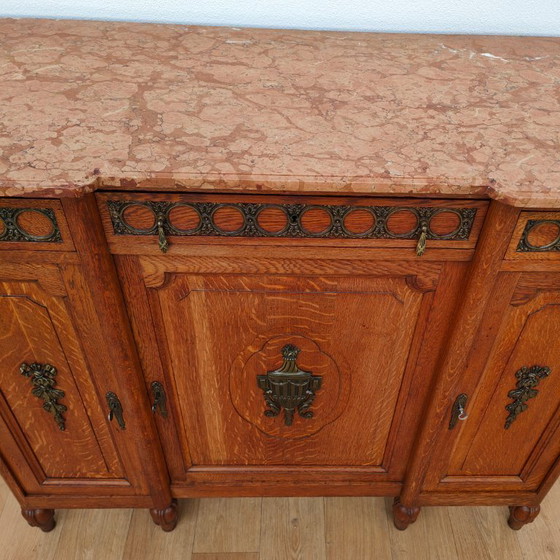 Image 1 of Antique vintage sideboard chest of drawers bathroom vanity with marble top