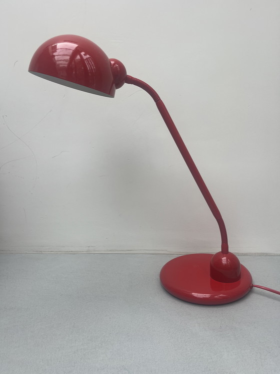 Image 1 of Bureaulampen 2 stuks. Vintage - space age - rood