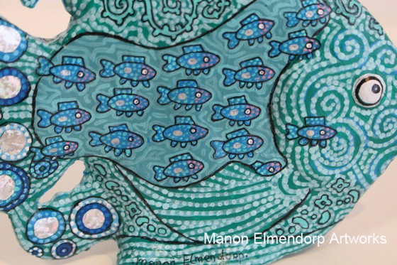 Image 1 of Unique Hand-Painted Tropical Fish Figurine Signed