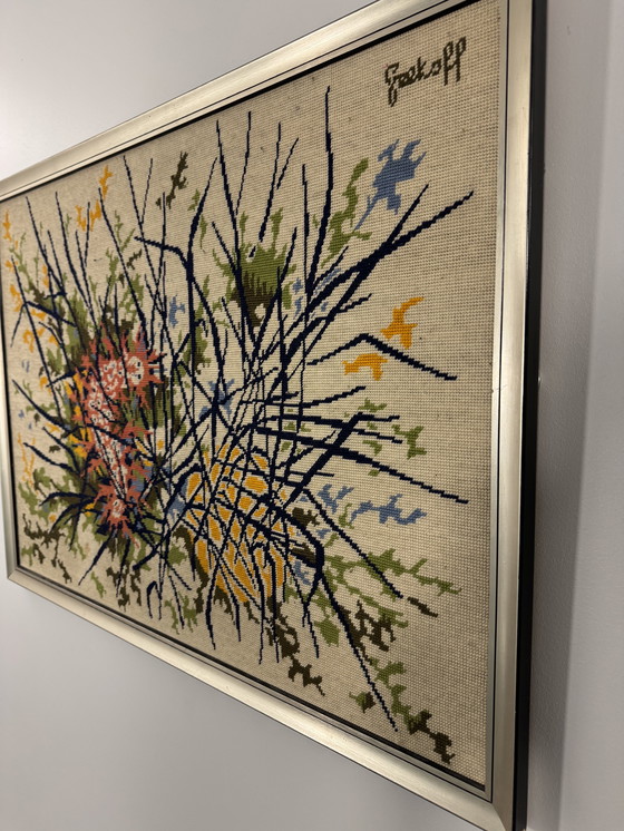 Image 1 of Tapisserie Brodée Elie Grekoff Années 60