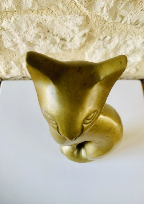 Image 1 of Sculpture de chat siamois en laiton