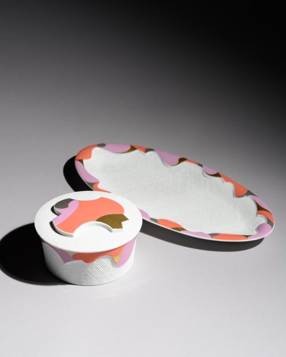 Image 1 of Rosenthal Studio-Line Box & Plate by Johan van Loon Sculptural Postmodern Set