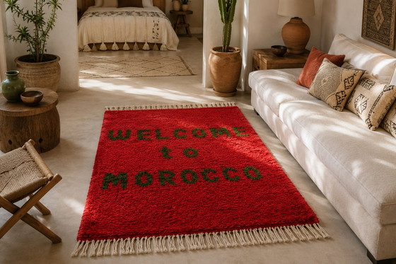 Image 1 of Welcome to Morocco – Red handcrafted Moroccan rug