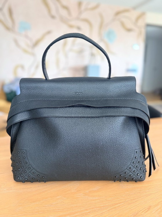 Schwarze Tod's Wave Handtasche – Henkeltaschen, Leather, Calfskin (photo 10 of 13)