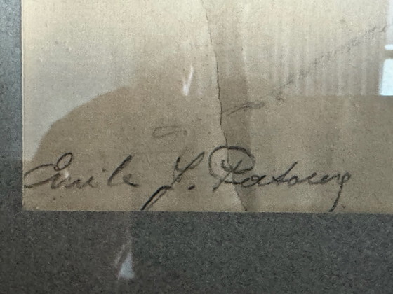 Tekening door Emile J Patoux, Schilderijen & Tekeningen, Papier, Grijs (foto 2 van 5)