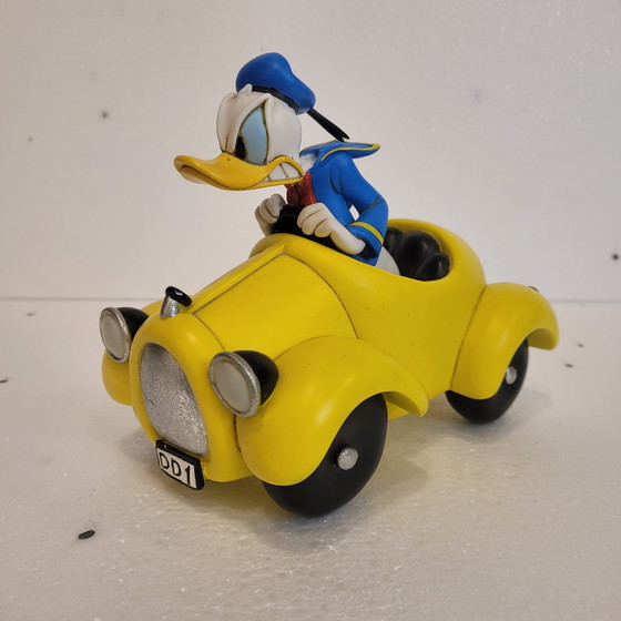Image 1 of Pato Donald con Coche Amarillo, Rutten, Resina, 2000’s - Estados Unidos