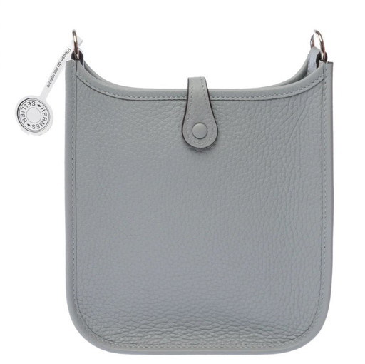 Borsa HERMES Mini Evelyne in cuoio grigio - 103351