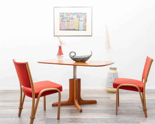 Tavolo da pranzo/tavolino da caffè, regolabile in altezza, in legno di ciliegio, anni '70