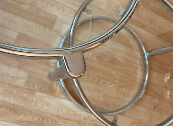 Image 1 of Table basse vintage style Space Age – Double pivotante – Design années 70