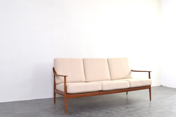 Canapé en teck de style Mid-Century de Knoll Antimott, années 1960 – Canapés 3 places, Wood, Wool (photo 9 of 15)