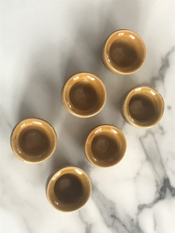 Image 1 of Set van 6 kleine vintage keramische kaarsenstandaards