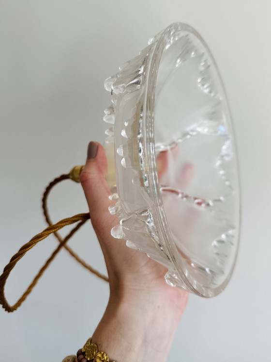 Image 1 of Ezan France Art Deco Hanglamp – Opaline Glas – Jaren 30 / Ezan France Art Deco Pendant – Opaline Glass – 1930s